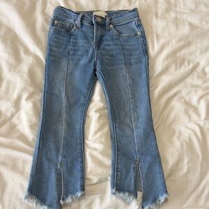 Chelsea & Violet Girls' Light Blue Flared Jeans with Frayed Hem